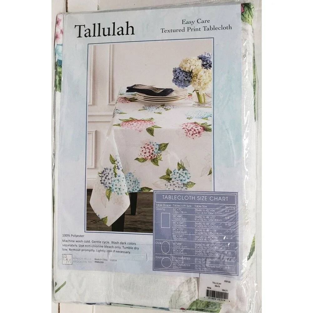 Textured Printed Fabric Tablecloth 52